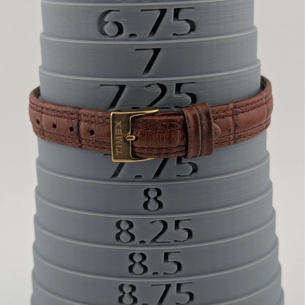 Timex Indiglo Two-Tone Women's Watch Radial Textured Dial Brown Leather 28mm